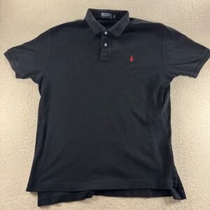 Polo Ralph Lauren Black Short Sleeve Classic Fit Polo Shirt Mens Size L Business